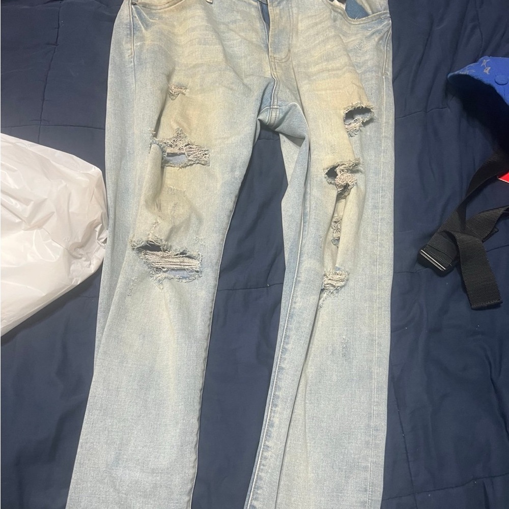 PacSun Light Blue Distressed Skinny Jeans